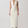 Vestido midi halter de crepé Annita – Marfil Vestido midi halter de crepé Annita – Marfil