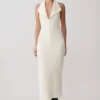 Vestido midi halter de crepé Annita – Marfil Vestido midi halter de crepé Annita – Marfil
