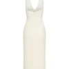 Vestido midi halter de crepé Annita – Marfil Vestido midi halter de crepé Annita – Marfil