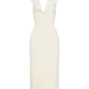 Vestido midi halter de crepé Annita – Marfil Vestido midi halter de crepé Annita – Marfil