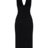 Vestido midi halter de crepé Annita – Negro