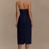 Vestido midi halter de Denim Shauna – Azul índigo Vestido midi halter de Denim Shauna – Azul índigo