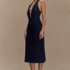 Vestido midi halter de Denim Shauna – Azul índigo Vestido midi halter de Denim Shauna – Azul índigo