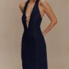 Vestido midi halter de Denim Shauna – Azul índigo Vestido midi halter de Denim Shauna – Azul índigo