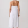 Vestido midi halter de lino Rosie – Blanco Vestido midi halter de lino Rosie – Blanco