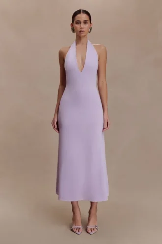 Vestido midi halter Genie Slinky – Lila