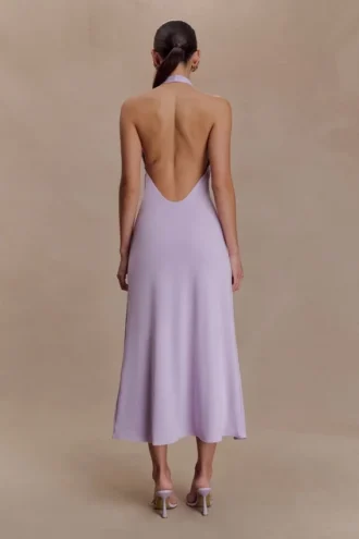 Vestido midi halter Genie Slinky – Lila