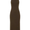 Vestido midi Kennedy de cuello alto – Chocolate Vestido midi Kennedy de cuello alto – Chocolate