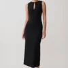 Vestido midi sin mangas de crepé Norah – Negro Vestido midi sin mangas de crepé Norah – Negro