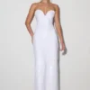 Vestido midi sin tirantes con lentejuelas Maisie – Blanco Vestido midi sin tirantes con lentejuelas Maisie – Blanco