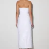 Vestido midi sin tirantes con lentejuelas Maisie – Blanco Vestido midi sin tirantes con lentejuelas Maisie – Blanco