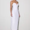 Vestido midi sin tirantes con lentejuelas Maisie – Blanco Vestido midi sin tirantes con lentejuelas Maisie – Blanco