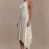 Vestido midi Sylvie de modal estilo pañuelo – Marfil Vestido midi Sylvie de modal estilo pañuelo – Marfil