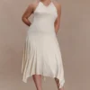 Vestido midi Sylvie de modal estilo pañuelo – Marfil Vestido midi Sylvie de modal estilo pañuelo – Marfil