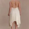 Vestido midi Sylvie de modal estilo pañuelo – Marfil Vestido midi Sylvie de modal estilo pañuelo – Marfil