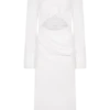 Vestido midi tipo camisa con aberturas Cecilie – Blanco Vestido midi tipo camisa con aberturas Cecilie – Blanco