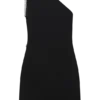 Vestido mini con adornos de diamantes Eleonora – Negro