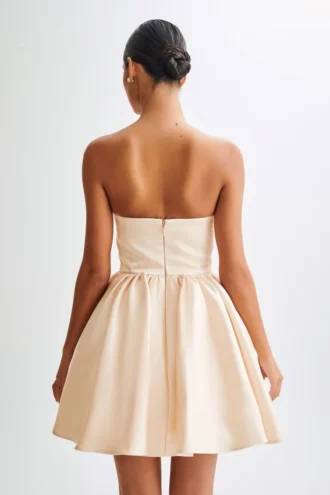 Vestido mini con corsé estructurado Hollie – Dorado