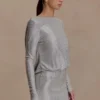 Vestido mini con cuello cowl y diamantes Darius – Plata Vestido mini con cuello cowl y diamantes Darius – Plata