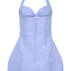 Vestido mini con cuello halter y detalle de lazo Ella – Azul pervinca
