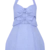 Vestido mini con cuello halter y detalle de lazo Ella – Azul pervinca