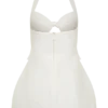 Vestido mini con cuello halter y lazo Ella – Blanco Vestido mini con cuello halter y lazo Ella – Blanco