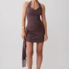 Vestido mini con cuello vuelto Lucien – Peppercorn
