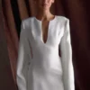 Vestido mini con lazo Rosanna Suiting – Marfil Vestido mini con lazo Rosanna Suiting – Marfil