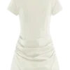 Vestido mini de algodón con cuello Tarryn – Blanco