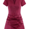 Vestido mini de algodón con cuello Tarryn – Dragonfruit