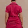 Vestido mini de algodón con cuello Tarryn – Dragonfruit