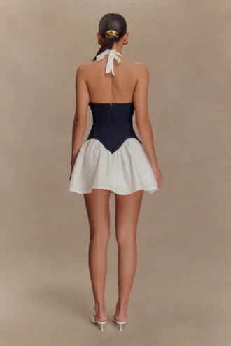 Vestido mini de algodón Denim Merlyn – Azul índigo