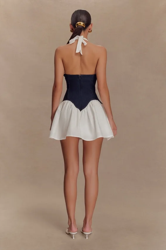 Vestido mini de algodón Denim Merlyn – Azul índigo Vestido mini de algodón Denim Merlyn – Azul índigo