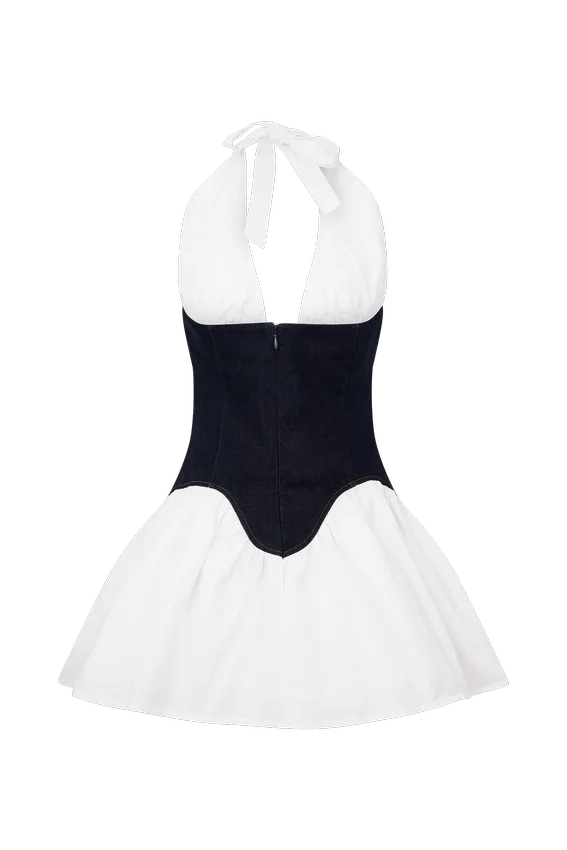Vestido mini de algodón Denim Merlyn – Azul índigo Vestido mini de algodón Denim Merlyn – Azul índigo
