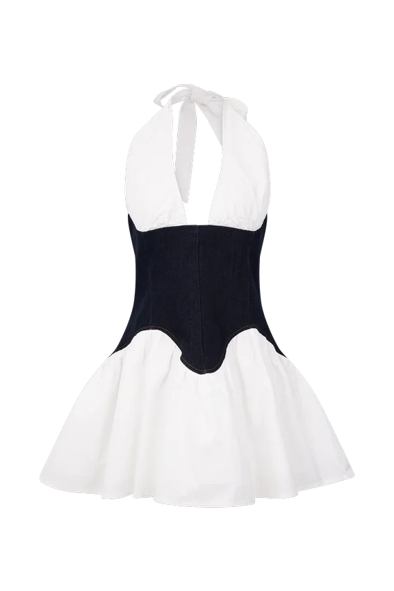 Vestido mini de algodón Denim Merlyn – Azul índigo Vestido mini de algodón Denim Merlyn – Azul índigo