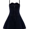 Vestido mini de Denim con festones Cheyenne – Azul índigo Vestido mini de Denim con festones Cheyenne – Azul índigo
