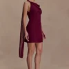 Vestido mini de gasa Daisie – Burdeos Vestido mini de gasa Daisie – Burdeos