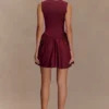 Vestido mini de jersey scuba Sharon – Burdeos Vestido mini de jersey scuba Sharon – Burdeos