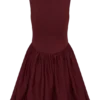 Vestido mini de jersey scuba Sharon – Burdeos Vestido mini de jersey scuba Sharon – Burdeos