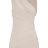 Vestido mini de lino con un solo hombro Helena – Beige natural Vestido mini de lino con un solo hombro Helena – Beige natural