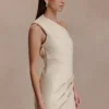 Vestido mini de lino con un solo hombro Helena – Beige natural Vestido mini de lino con un solo hombro Helena – Beige natural