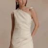 Vestido mini de lino con un solo hombro Helena – Beige natural Vestido mini de lino con un solo hombro Helena – Beige natural