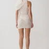 Vestido mini de malla con un solo hombro de Adrienne – Lunares Vestido mini de malla con un solo hombro de Adrienne – Lunares
