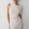 Vestido mini de malla con un solo hombro de Adrienne – Lunares Vestido mini de malla con un solo hombro de Adrienne – Lunares
