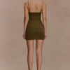 Vestido mini de malla Maryk – Caqui Vestido mini de malla Maryk – Caqui