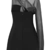 Vestido mini de organza con una manga Effie – Negro Vestido mini de organza con una manga Effie – Negro