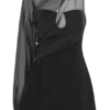 Vestido mini de organza con una manga Effie – Negro Vestido mini de organza con una manga Effie – Negro