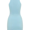 Vestido mini de punto con cuello halter de Hector – Azul Vestido mini de punto con cuello halter de Hector – Azul