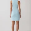 Vestido mini de punto con cuello halter de Hector – Azul Vestido mini de punto con cuello halter de Hector – Azul