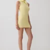 Vestido mini de punto con pañuelo Amilee – Limón